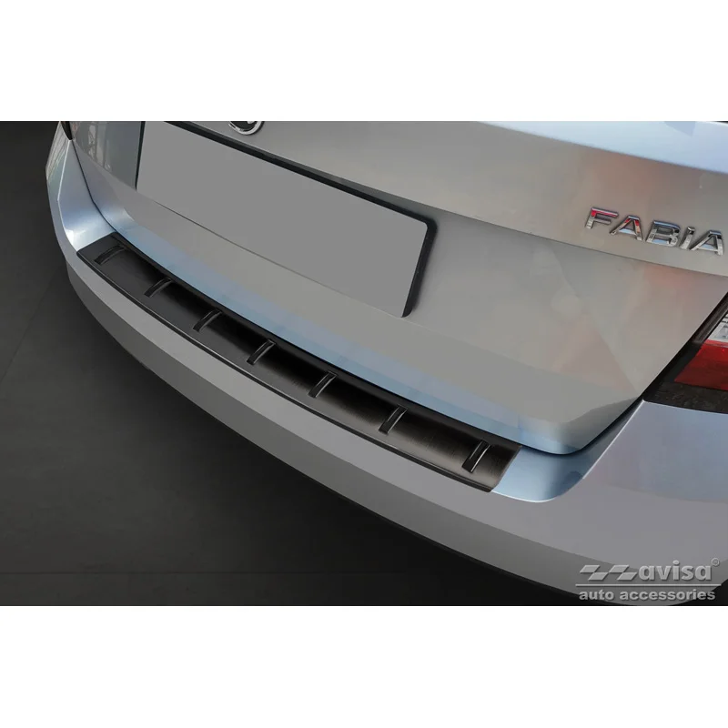 Avisa RVS Achterbumperprotector STRONG EDITION passend voor Skoda Fabia III Combi 2014-2018 - Zwart
