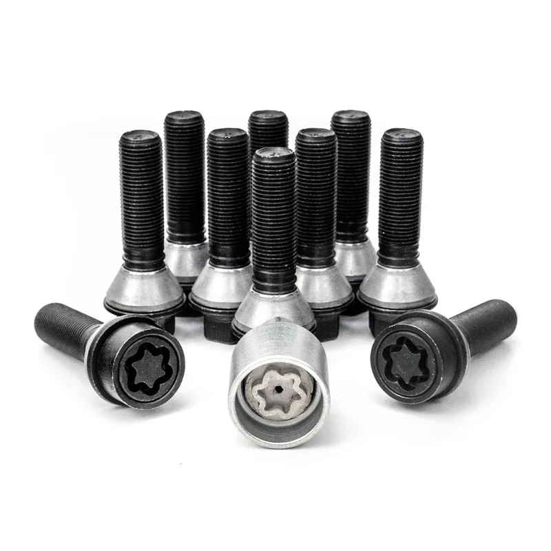 H&R Wielboutenset konisch met beweegbare ring M14x1.25 - Lengte 41mm - Zwart - 10 stuks (Bv. passend voor BMW) - incl. wielsloten