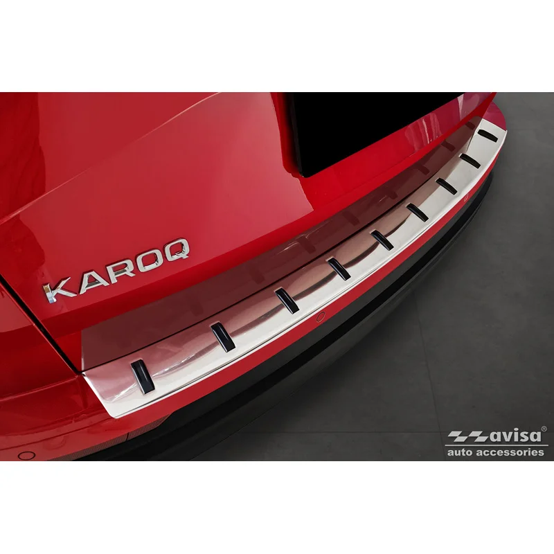 Avisa RVS Achterbumperprotector STRONG EDITION passend voor Skoda Karoq (NU7) Facelift incl. Sportline 2022- - Zilver
