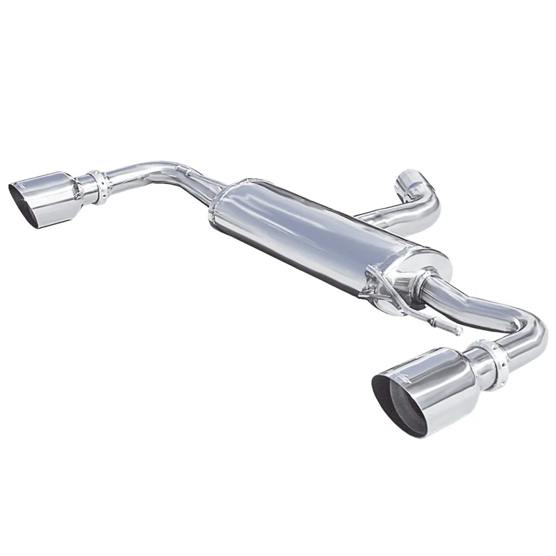 InoXcar 100% RVS Dubbele Sportuitlaat passend voor Volkswagen Beetle 2.0 TFSI 200pk 2012- Ø 65 1x102mm Racing