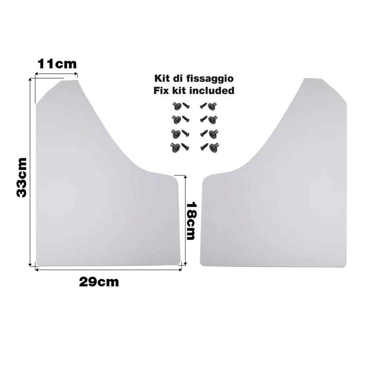 Simoni Racing Universele spatlappen set - incl. bevestigingsschroeven - Wit ABS