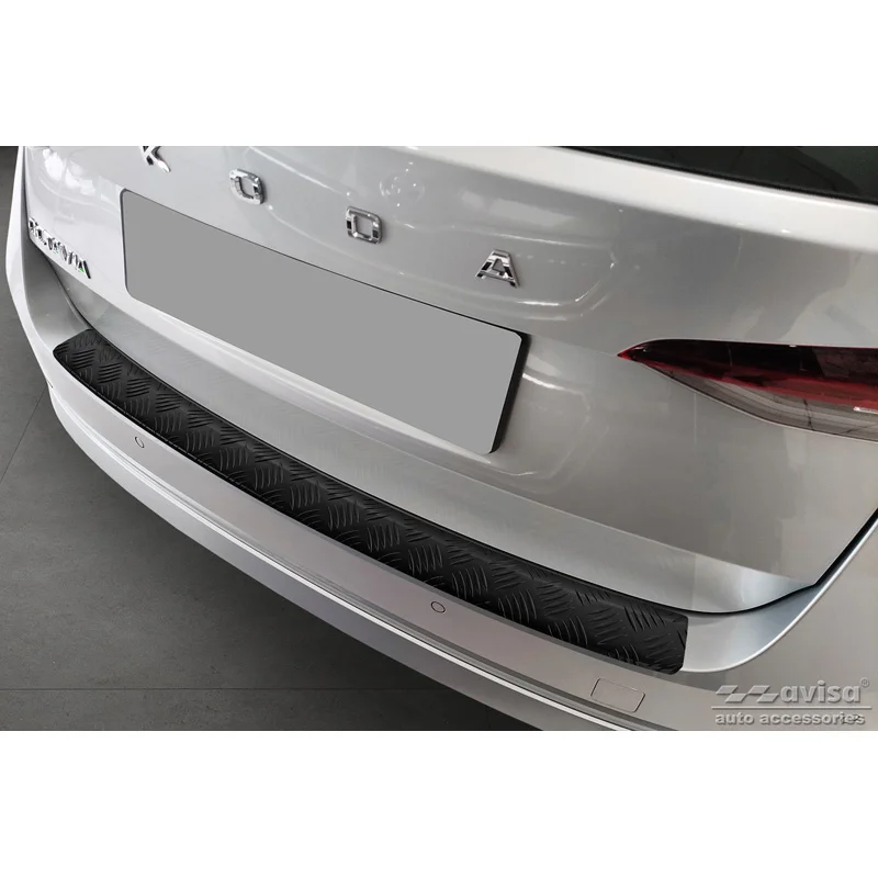 Avisa Aluminium Achterbumperprotector passend voor Skoda Octavia IV Kombi 2020-2024 & FL 2024- (incl. RS, excl. Scout) - Matzwart