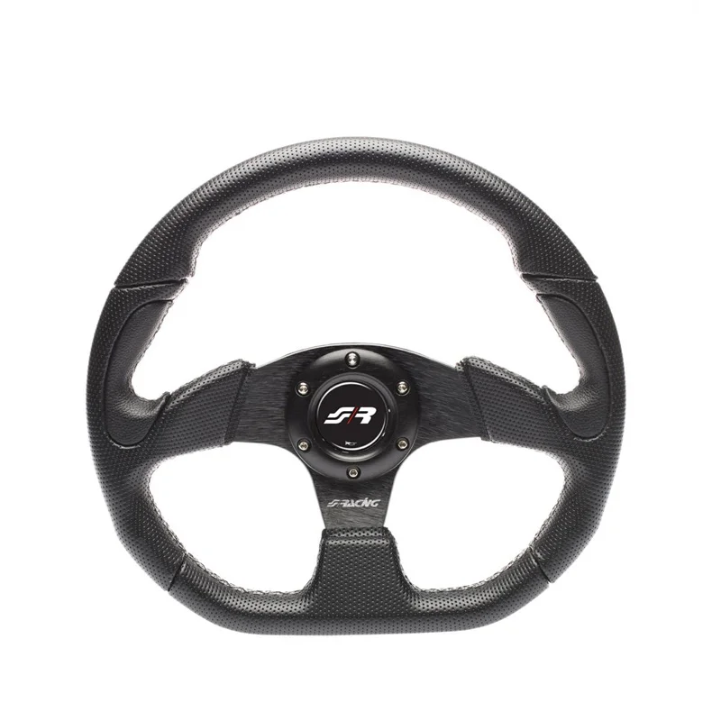 Simoni Racing Universeel Sportstuur X2 Poly Pelle - Zwart Eco-Leder - Diameter 330mm
