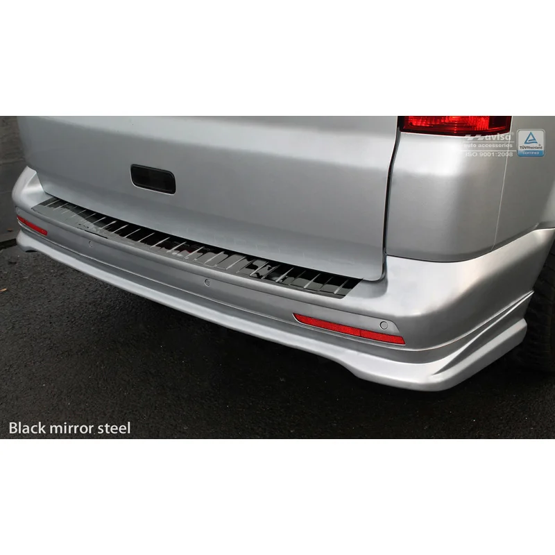 Avisa RVS Achterbumperprotector passend voor VW Transporter T5 2003-2015 (alle) & T6 2015- / FL 2019- (met achterdeuren) - Glanzend Zwart