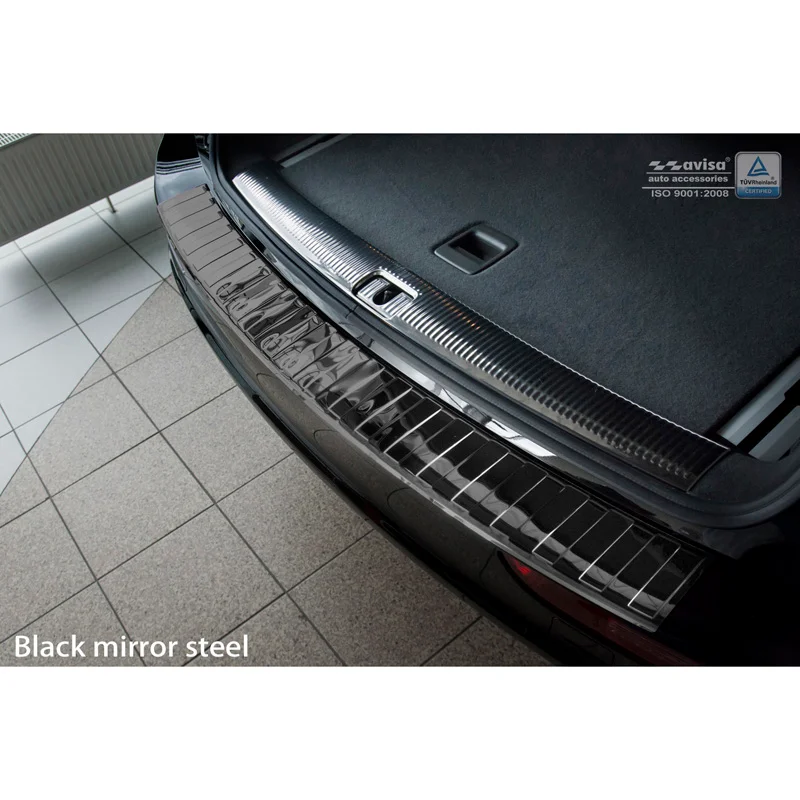 Avisa RVS Achterbumperprotector passend voor Audi Q5 2008-2012 & 2012- - Glanzend Zwart