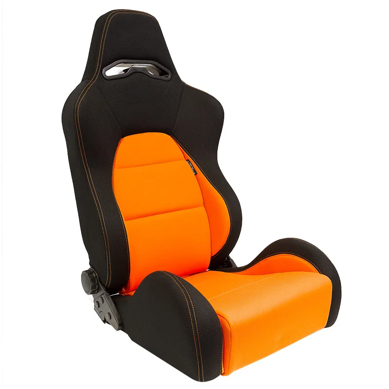 AutoStyle Sportstoel 'Eco' - Zwart/Oranje - Dubbelzijdig verstelbare rugleuning - incl. sledes