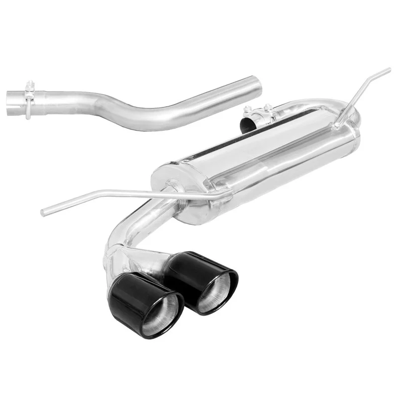 InoXcar 100% RVS Sportuitlaat passend voor Seat Leon (1P) 1.6 102pk 2005- 2x80mm X-Race Black Edition