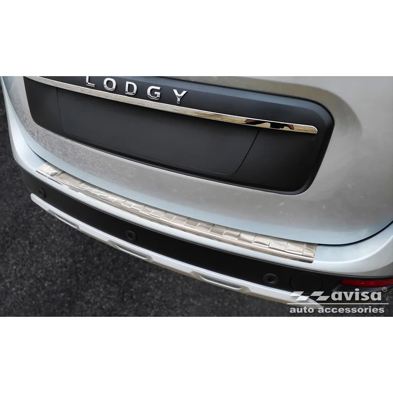 Avisa RVS Achterbumperprotector passend voor Dacia Lodgy 2012-2017 & FL 2017- - Zilver