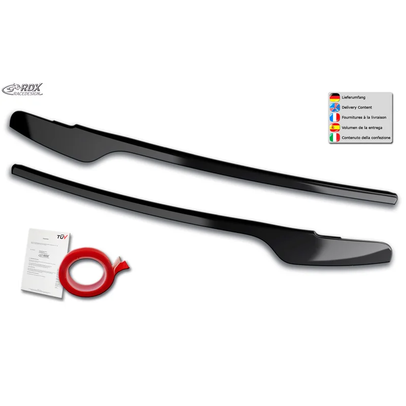 RDX Koplampspoilers passend voor Audi A4 (B8) Sedan/Avant Facelift 2011-2015 (ABS Glanzend Zwart)