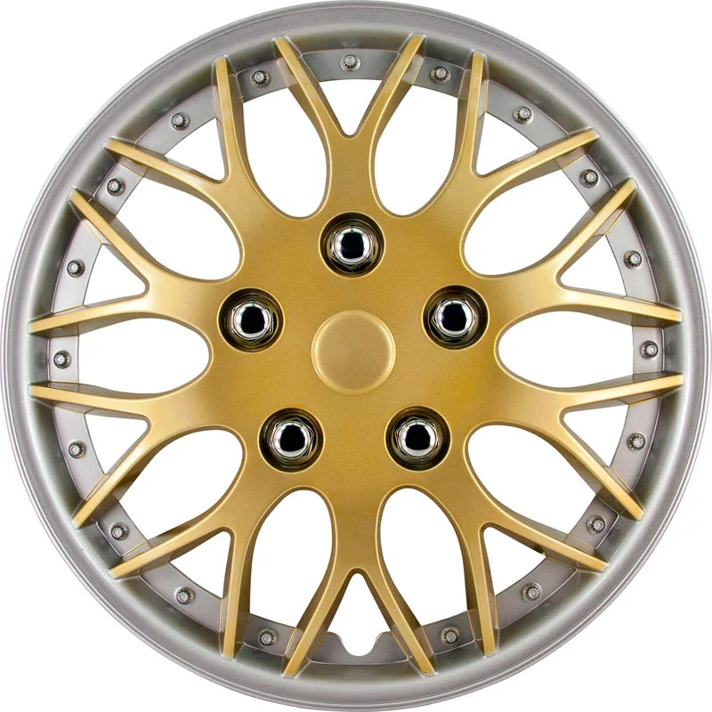 AutoStyle 4-Delige Wieldoppenset Missouri 14-inch goud/zilveren rand