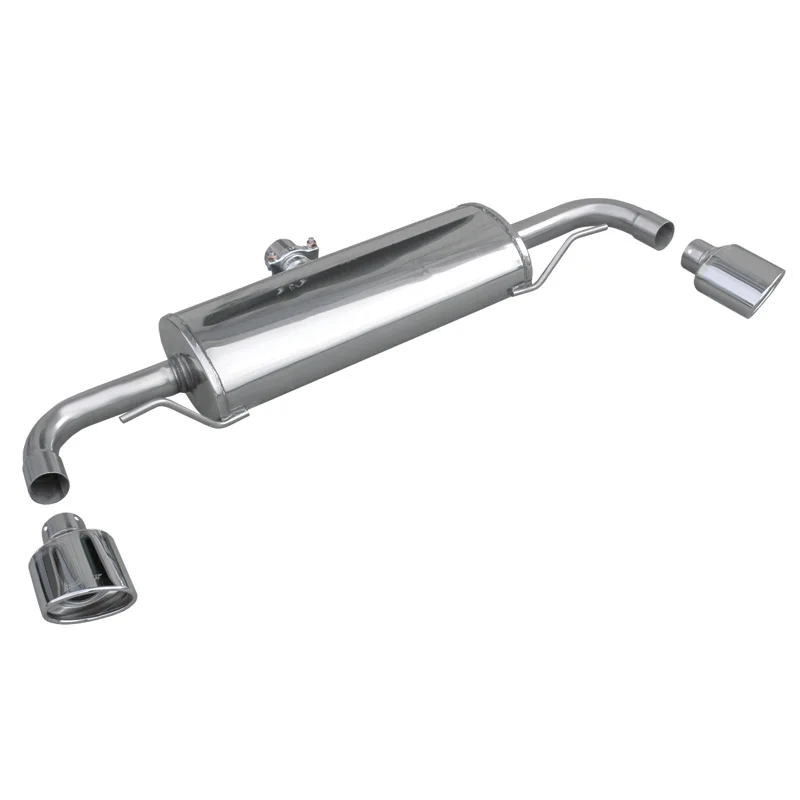 InoXcar 100% RVS Dubbele Sportuitlaat passend voor Audi TT 3.2 V6 Quattro (250pk) 2006- 120x80mm Oblique
