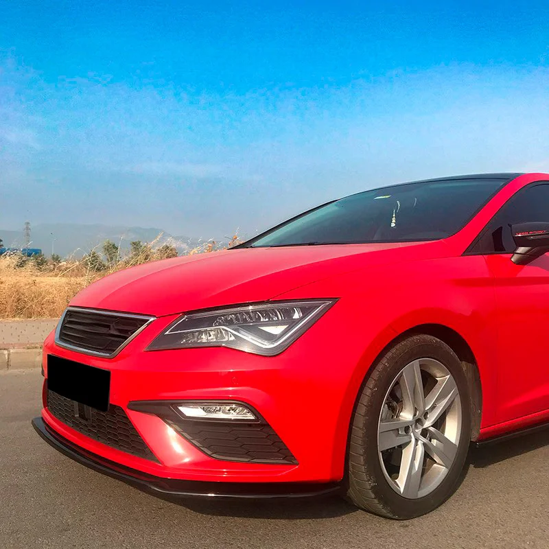 Oneway Voorspoilerlip passend voor Seat Leon (5F) HB/SC/ST FR/Cupra Facelift 2017-2020 – Versie 2 – Glanzend zwart