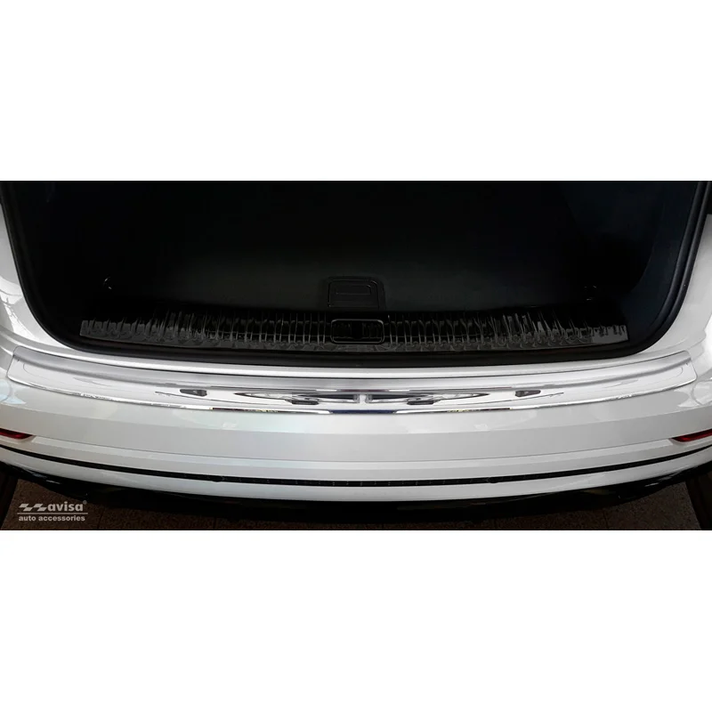 Avisa RVS Achterbumperprotector passend voor Audi Q8 2018-2023 & Facelift 2023- - Glanzend Zilver