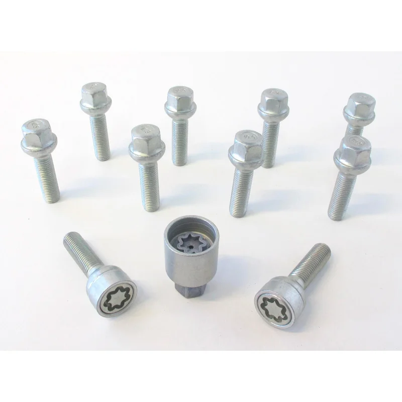 H&R Wielboutenset bolkonisch R12 M12x1.50 – Lengte 43mm – 10 stuks (Bv. passend voor Mercedes) – incl. wielsloten