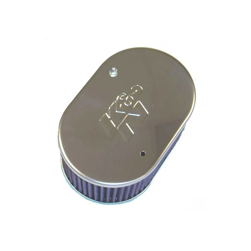 K&N carburateur luchtfilter ovaal klein passend voor Dellorto 40/45/48 DHLA, SK 40/45/47/50, Solex/Mikuni Solex 40/44/48 ADDH PHH, Weber 40/45/48 DCOE, Montagehoogte 85mm (56-9265)