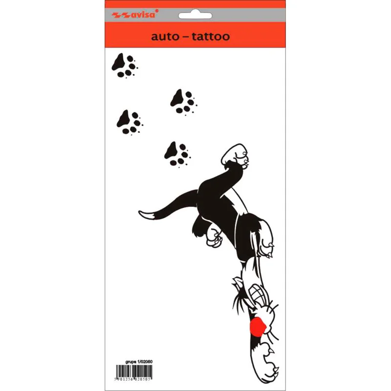 Avisa AutoTattoo Sticker Leopold Cat + Traces - 14x29cm
