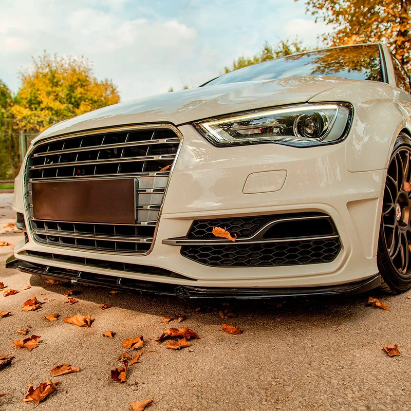 Oneway Voorspoilerlip passend voor Audi A3 (8V) Sportback S-Line/S3 2012-2016 – Glanzend zwart
