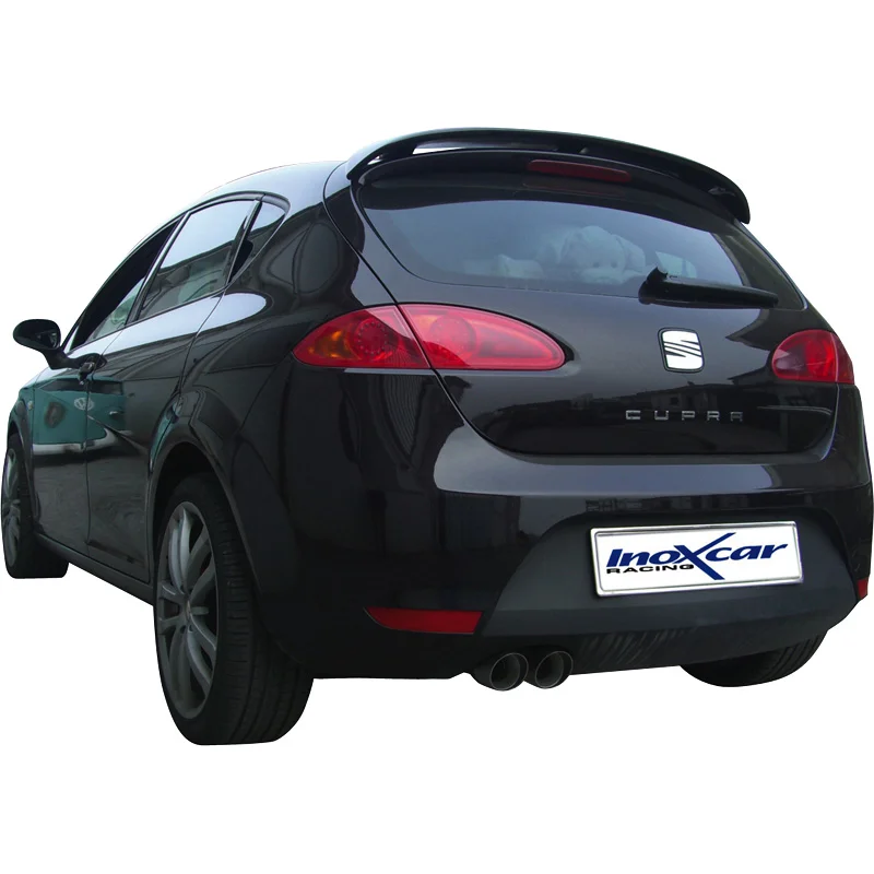 InoXcar 100% RVS Sportuitlaat passend voor Seat Leon 1P 2.0 TFSi Cupra (240pk) 2005- 2x76mm Racing