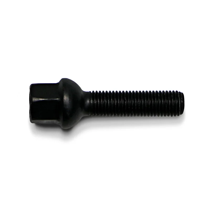 H&R Wielbout bolkonisch R12 M12x1.50 - Lengte 47mm - Zwart (Bv. passend voor Mercedes)