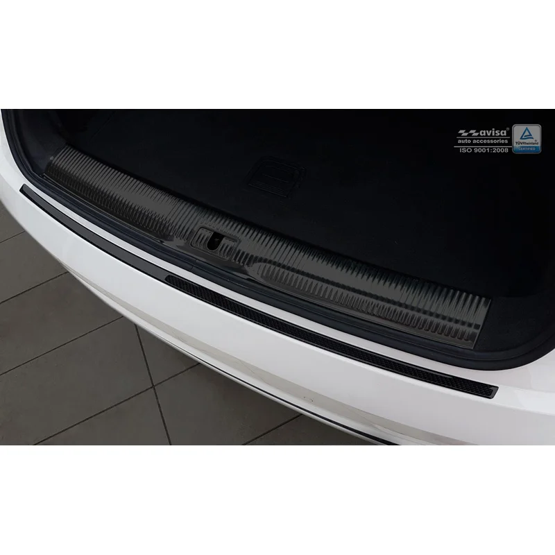 Avisa Carbon Achterbumperprotector passend voor Audi Q3 2011-2015 & 2015- - Zwart