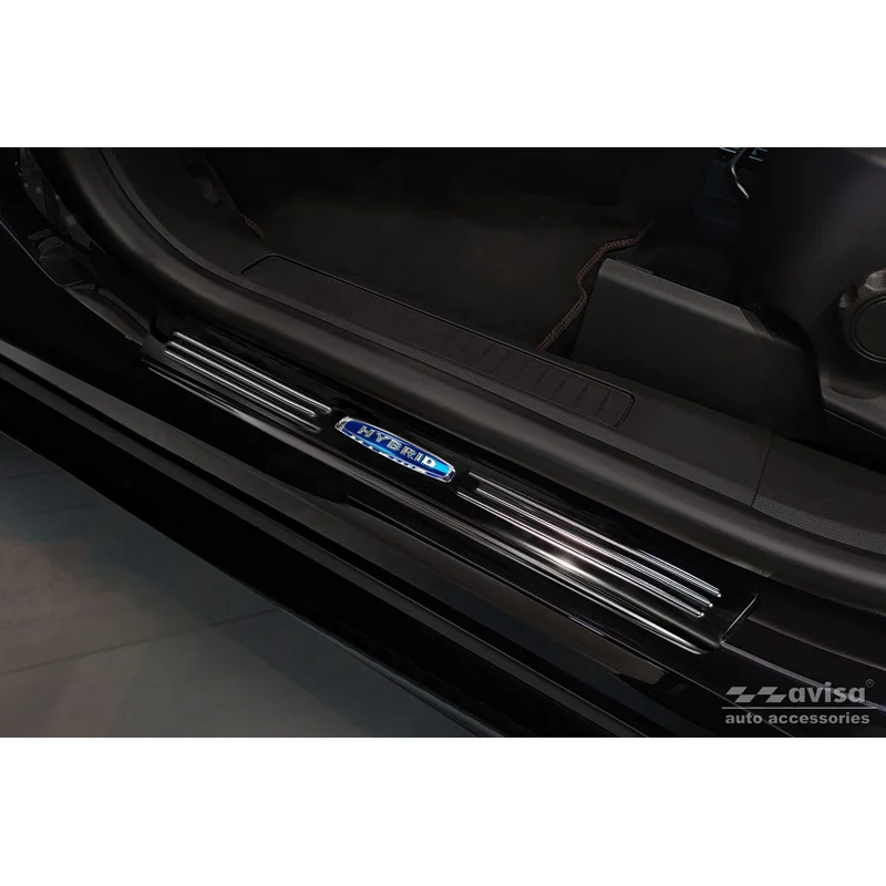 Avisa Zwart RVS Instaplijsten passend voor Ford Kuga III 2019-2024 & FL 2024- 'Hybrid' - 4-delig
