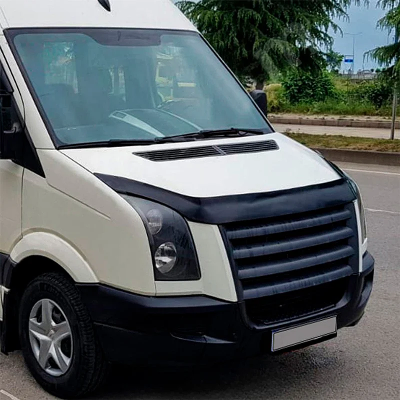 Oneway Motorkapbeschermer (steenslagcover) passend voor Volkswagen Crafter MK1 & MK1 Facelift 2006-2016 – Glanzend zwart