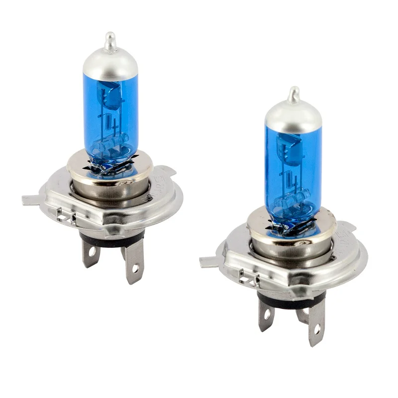 AutoStyle SuperWhite Blauw H4 60-55W/12V/4000K Halogeen Lampen, set à 2 stuks (E13)
