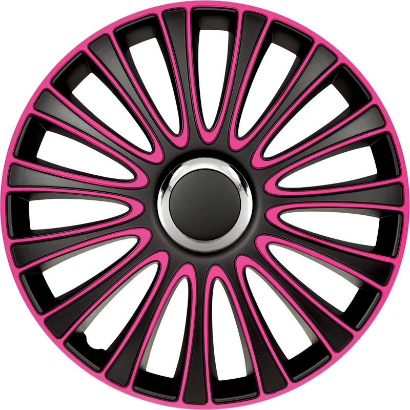AutoStyle 4-Delige Wieldoppenset LeMans 15-inch zwart/roze