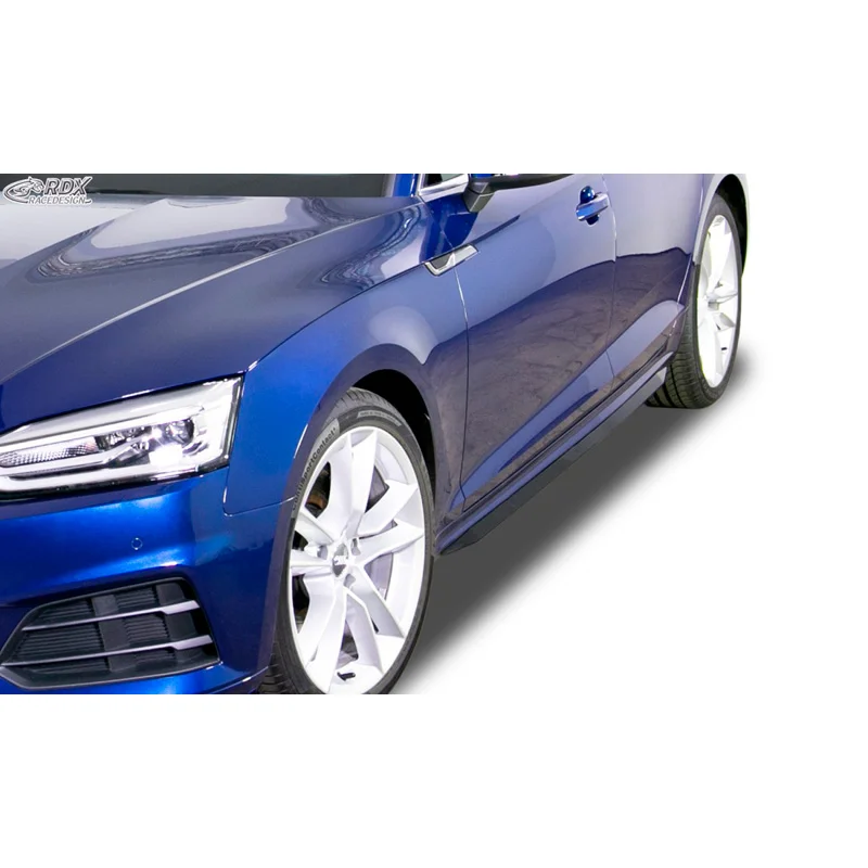 RDX Sideskirts ‘Slim’ passend voor Audi A5 (F5) Coupe/Cabrio/Sportback 2016- (ABS zwart glanzend)