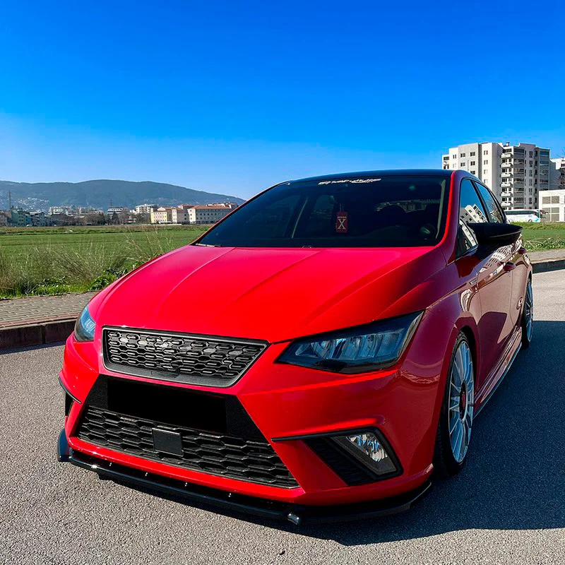 Oneway Voorspoilerlip passend voor Seat Ibiza (6F) 2017- incl. FR – Glanzend zwart