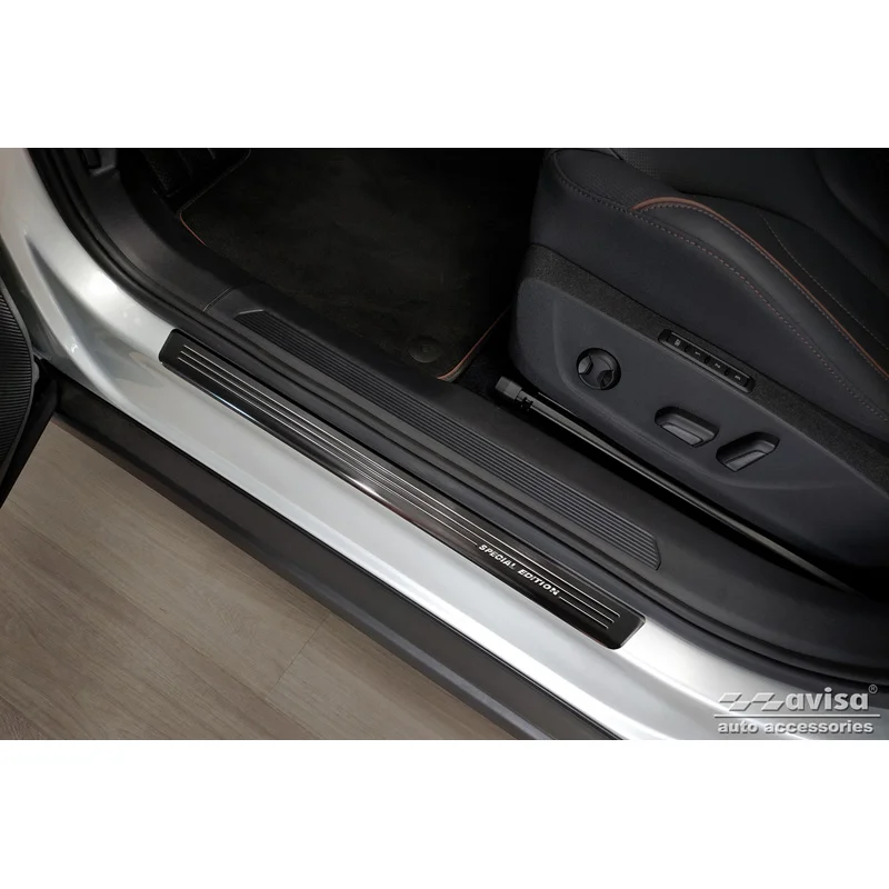 Avisa Zwart RVS Instaplijsten passend voor Skoda Enyaq iV 2020- - 'Special Edition' - 4-delig