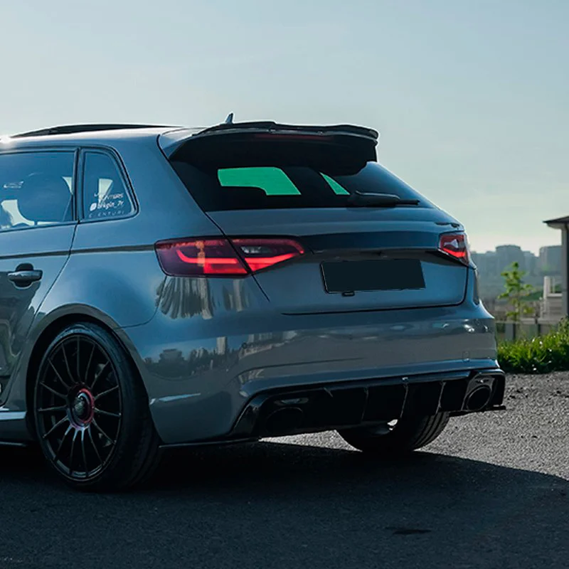 Oneway Achterbumperskirts (Hoeken) passend voor Audi RS3 8V Sportback 2015-2016 – Glanzend zwart