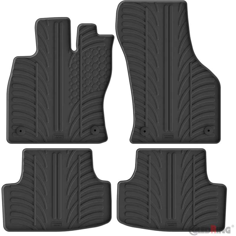 Gledring Rubbermatten passend voor Seat Leon 5F 5 deurs/ST 2013-2020 & Volkswagen Golf VII/VIII 5 deurs/Variant 2012-2019 & 2020- (T profiel 4-delig + montageclips)