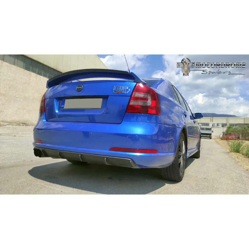 Motordrome Achterbumperdiffuser passend voor Skoda Octavia II RS Sedan/Kombi 2004-2008 (ABS)