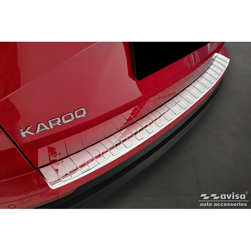 Avisa RVS Achterbumperprotector passend voor Skoda Karoq Facelift incl. Sportline 2022- - Glanzend Zilver