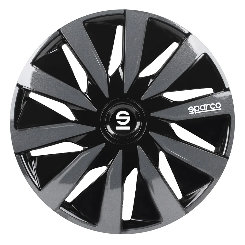 Sparco Wieldoppen Lazio - 15-inch - Zwart/Grijs - Set van 4 stuks