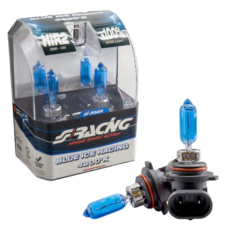 Simoni Racing Halogeen Lampen 'Blue Ice Racing' HIR2 (4200K) 12V/55W, set à 2 stuks ECE-R37