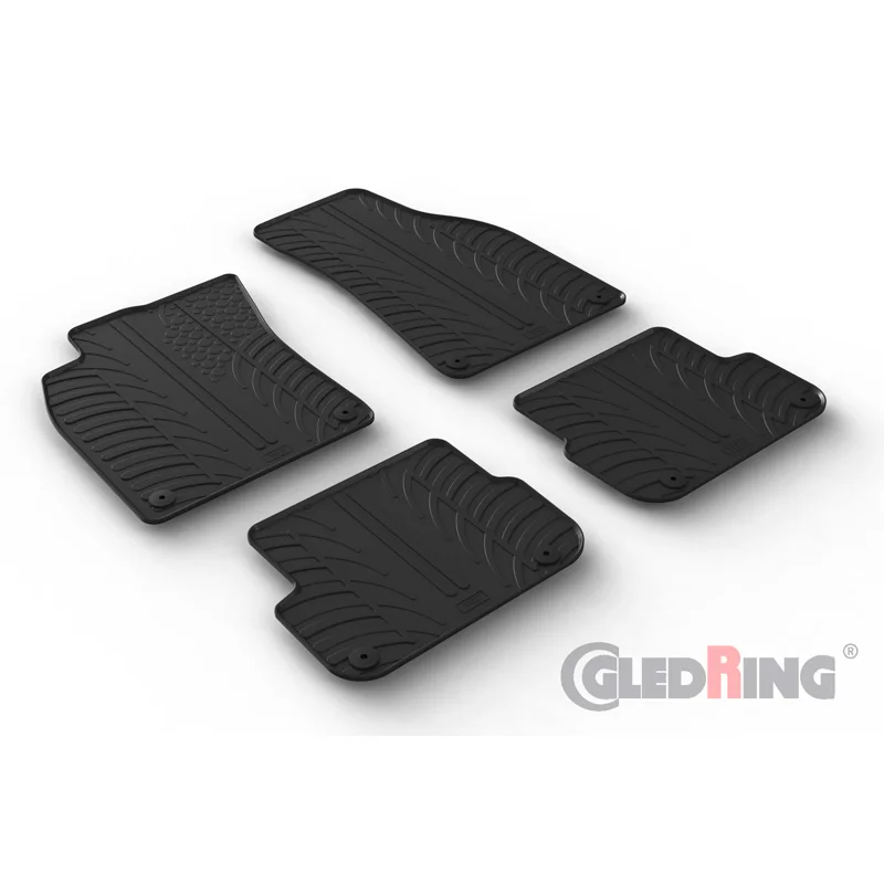 Gledring Rubbermatten passend voor Audi A6 (4F) Avant 2005-2011 (T profiel 4-delig + montageclips)