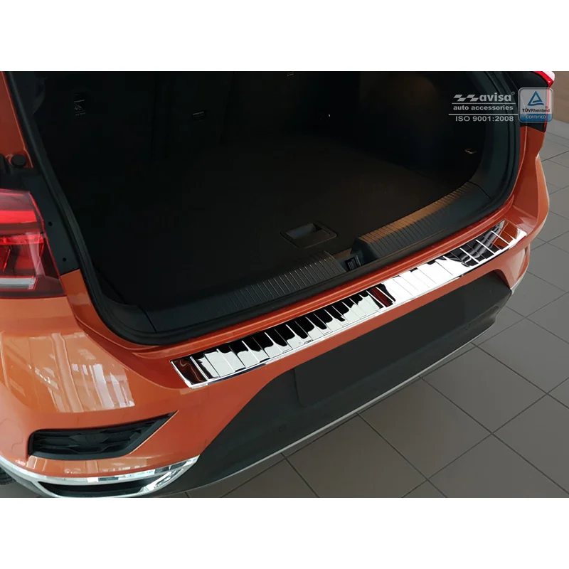 Avisa RVS Achterbumperprotector passend voor Volkswagen T-Roc 2017-2022 & Facelift 2022-2025 incl. Cabrio - Glanzend Zilver