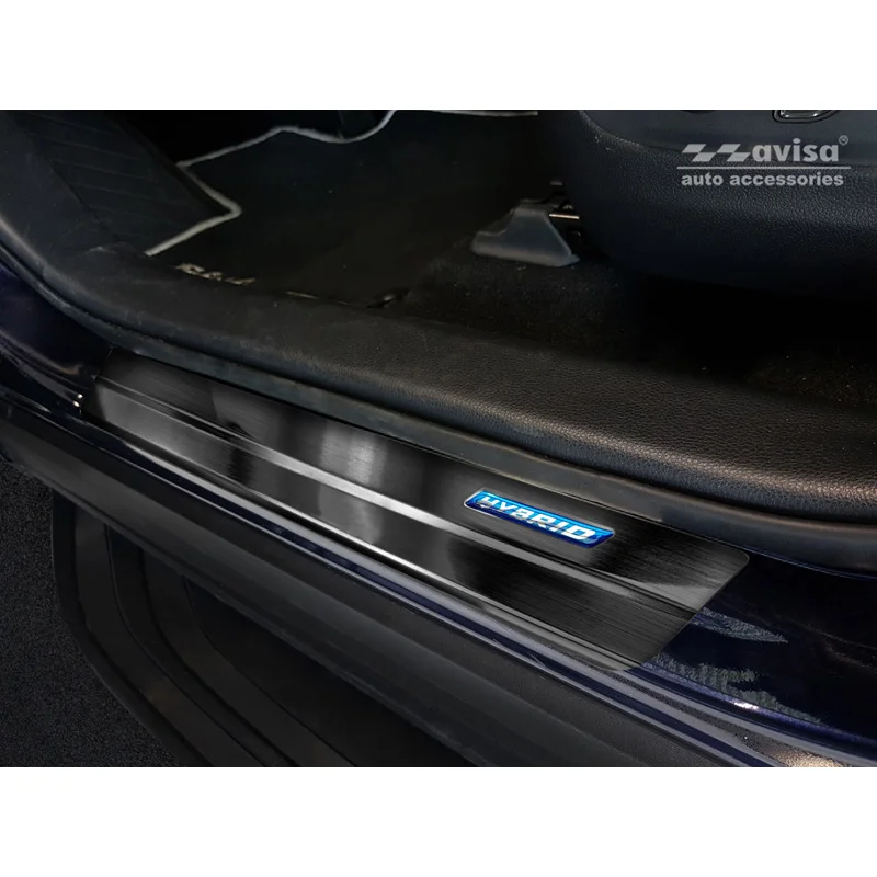 Avisa Zwart RVS Instaplijsten passend voor Toyota RAV4 (5th Gen.) 2018- & Suzuki Across 2020- - 'Hybrid' - 4-delig