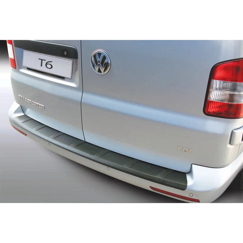 RGM ABS Achterbumper beschermlijst passend voor Volkswagen Transporter T6 Caravelle/Multivan 9/2015- met achterdeuren ‘Ribbed’ Zwart