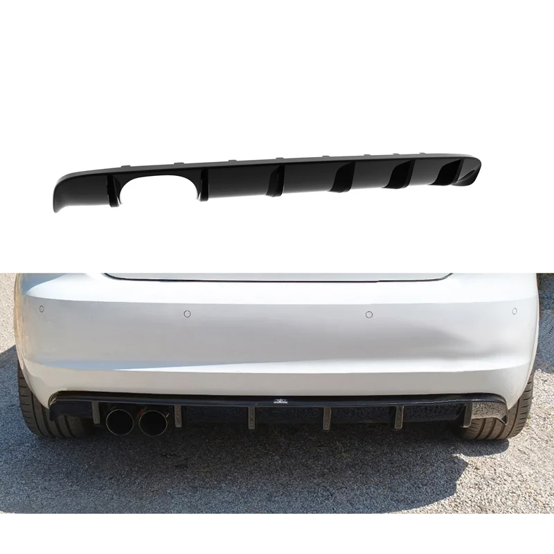 Motordrome Achterbumperdiffuser passend voor Audi A3 8P Sportback incl. S-Line 2008-2012 (ABS)