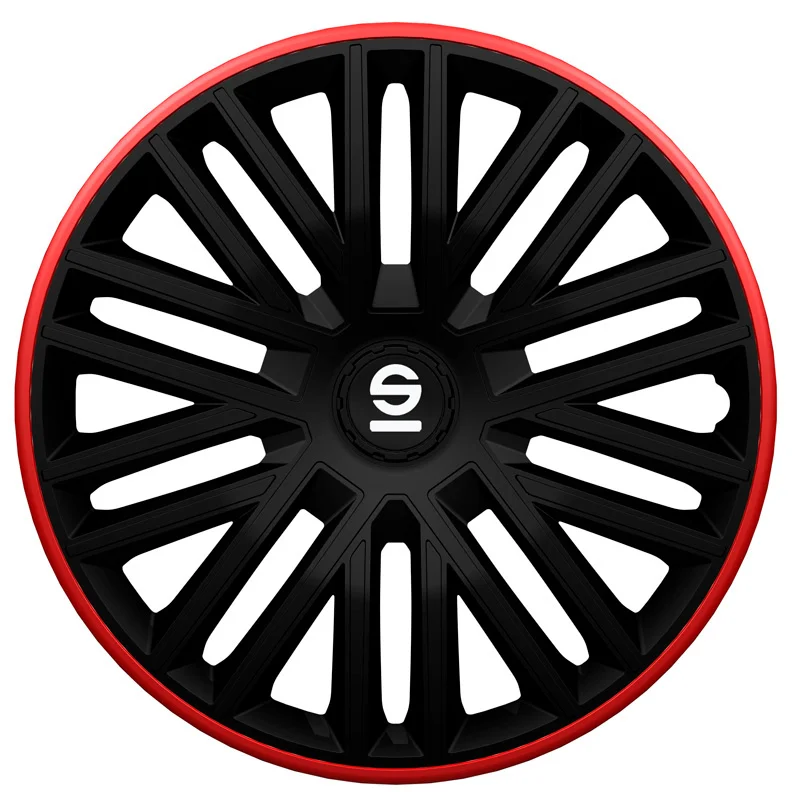 Sparco Wieldoppen Bergamo - 16-inch - Zwart/Rood - Set van 4 stuks