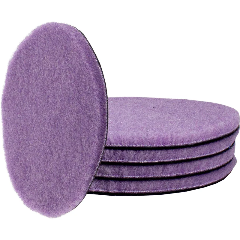 Gecko Foamed Wol Polijstpad 75 mm Paars - 5 stuks - 75 mm steunplaat