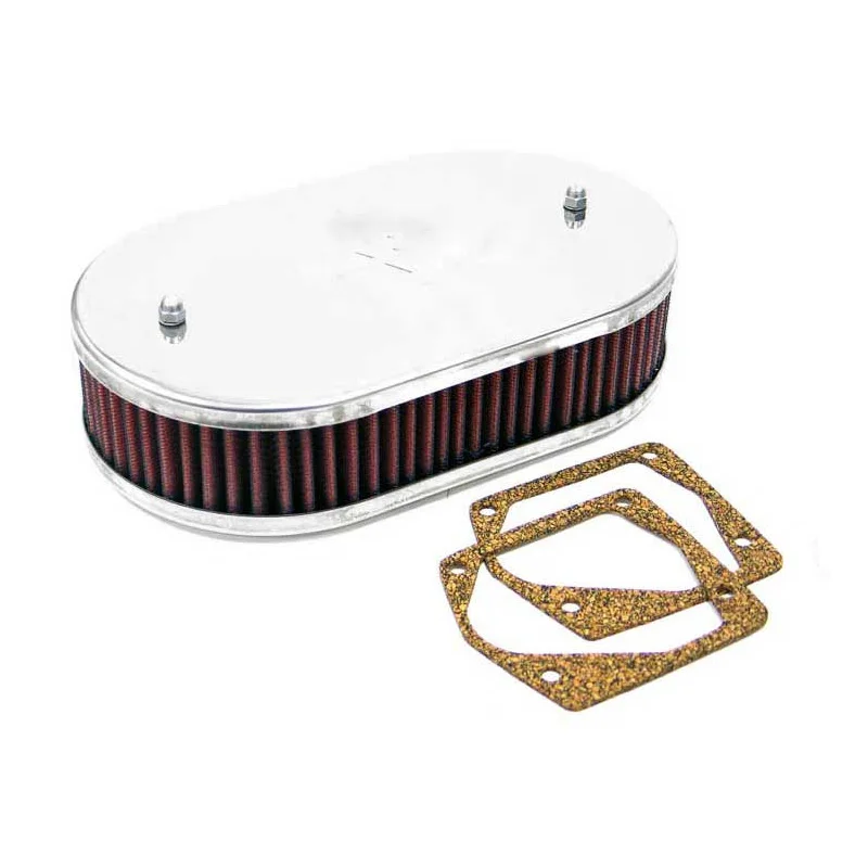 K&N carburateur luchtfilter ovaal klein passend voor Solex/Mikuni Solex 34/34 Progressive, Weber 28/30 DFTM/DFTH, 30/32 DMTE, 32/34 DMTR/DMTL, Montagehoogte 56mm (56-9025)