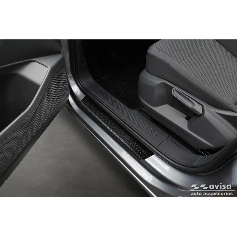 Avisa Aluminium Instaplijsten passend voor Volkswagen Caddy V 2020- 'Riffled Plate' - 2-delig - Zwart