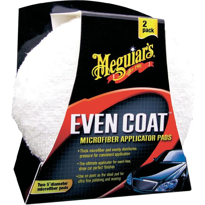 Meguiar's Even-Coat Microfibre Applicator Pads - Diameter 12.7cm, Set à 2 stuks