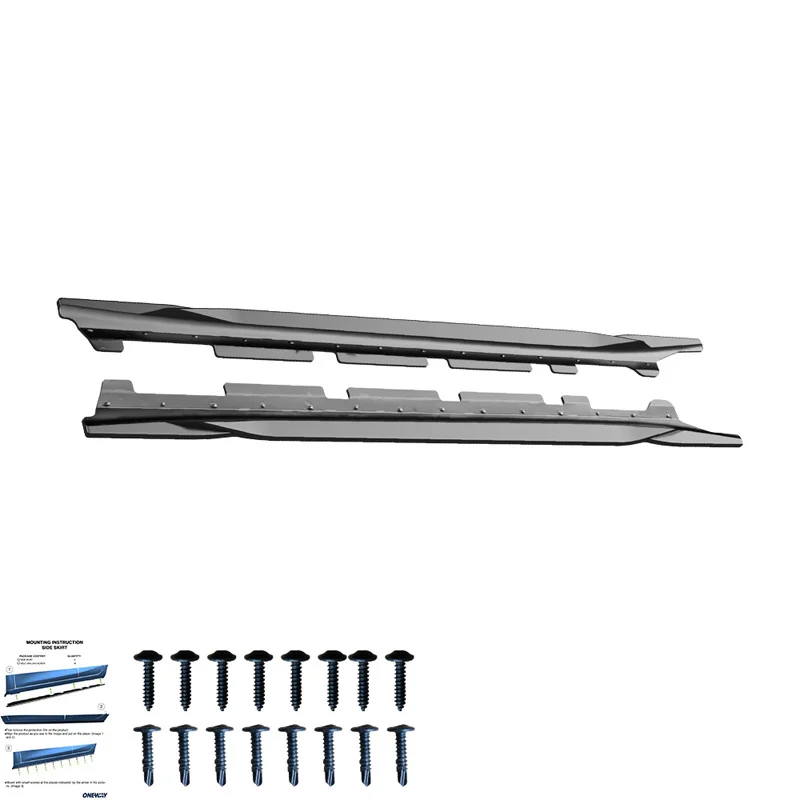Oneway Set Sideskirts passend voor BMW X1 F48 M-Pack 2015-2019 - Glanzend zwart
