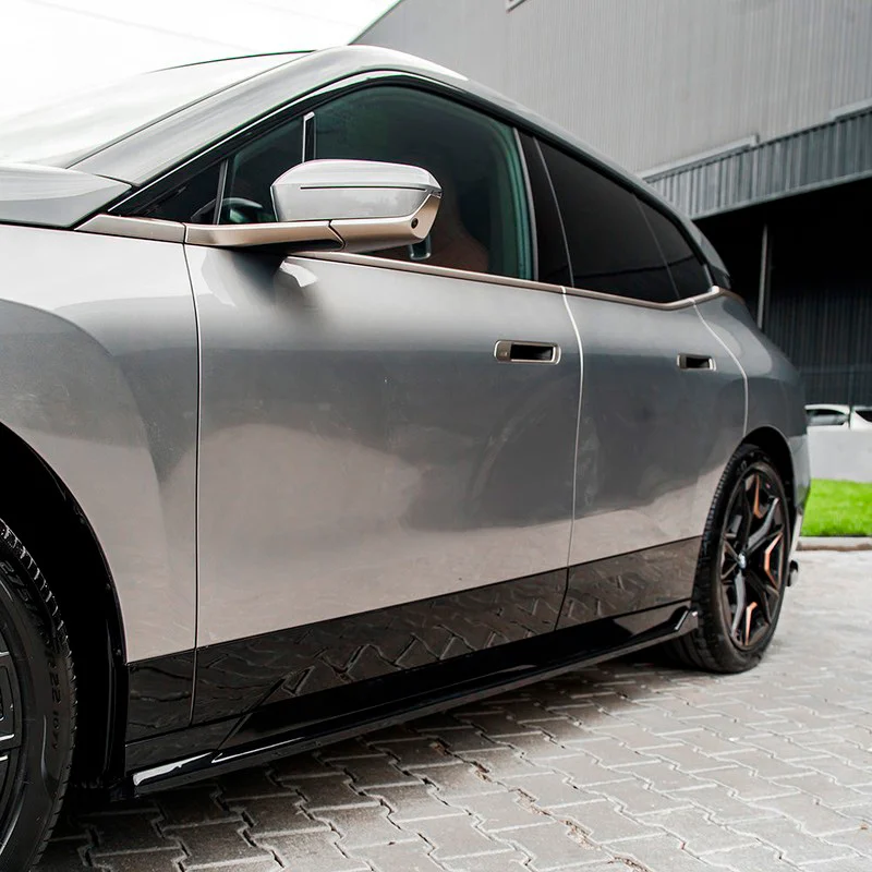 Oneway Set Sideskirts passend voor BMW iX M-Pack i20 2021- - Glanzend zwart