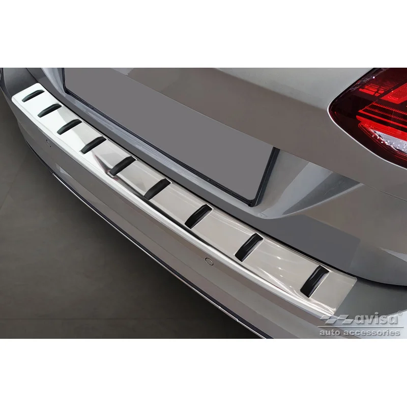 Avisa RVS Achterbumperprotector STRONG EDITION passend voor Volkswagen Golf VII Variant Facelift 2017-2019 (incl. R-Line & Alltrack) - Zilver